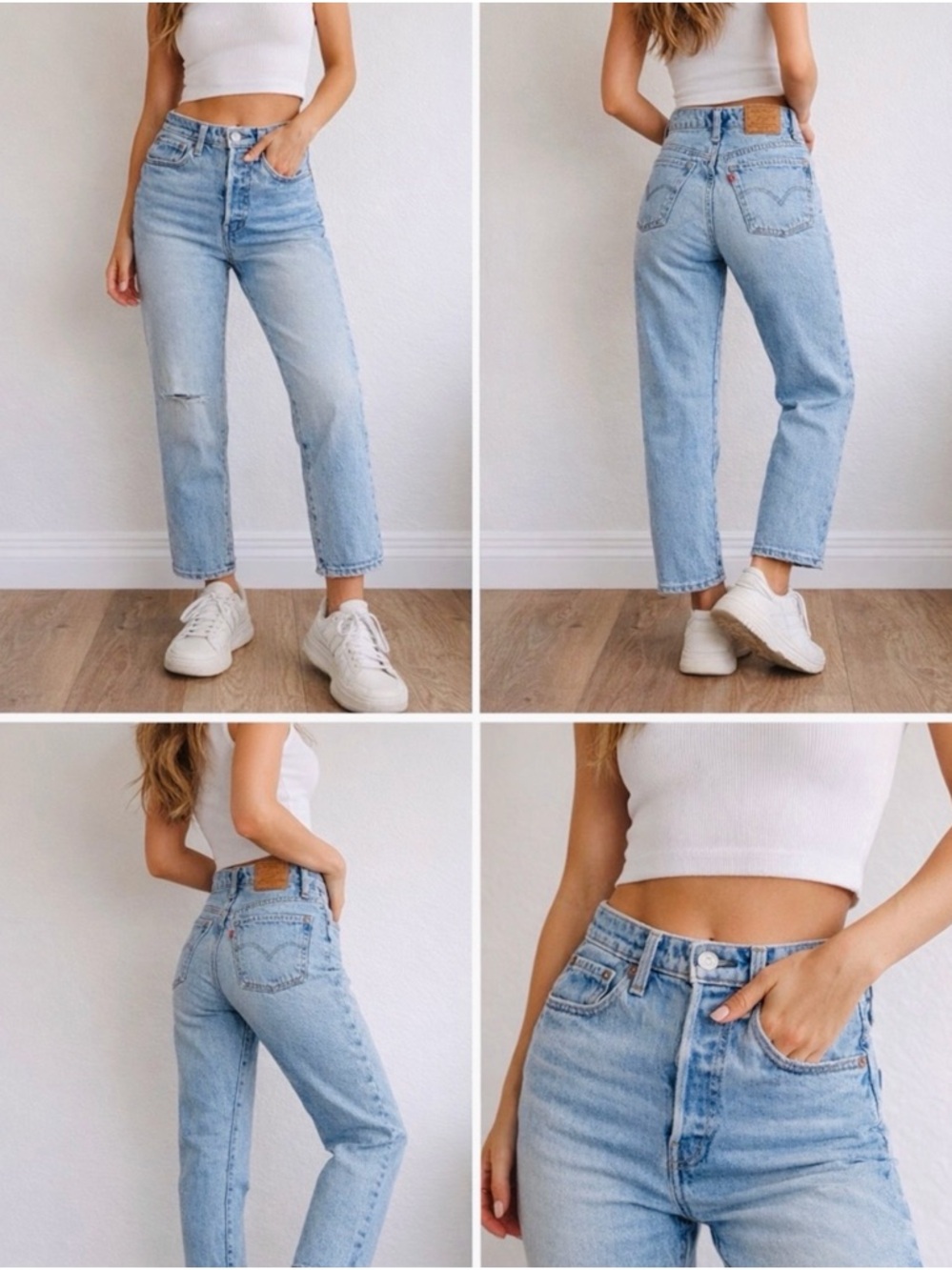 501 Levi's Light Blue High-Rise Straight Jeans Sz W25 - Picture 15 of 15